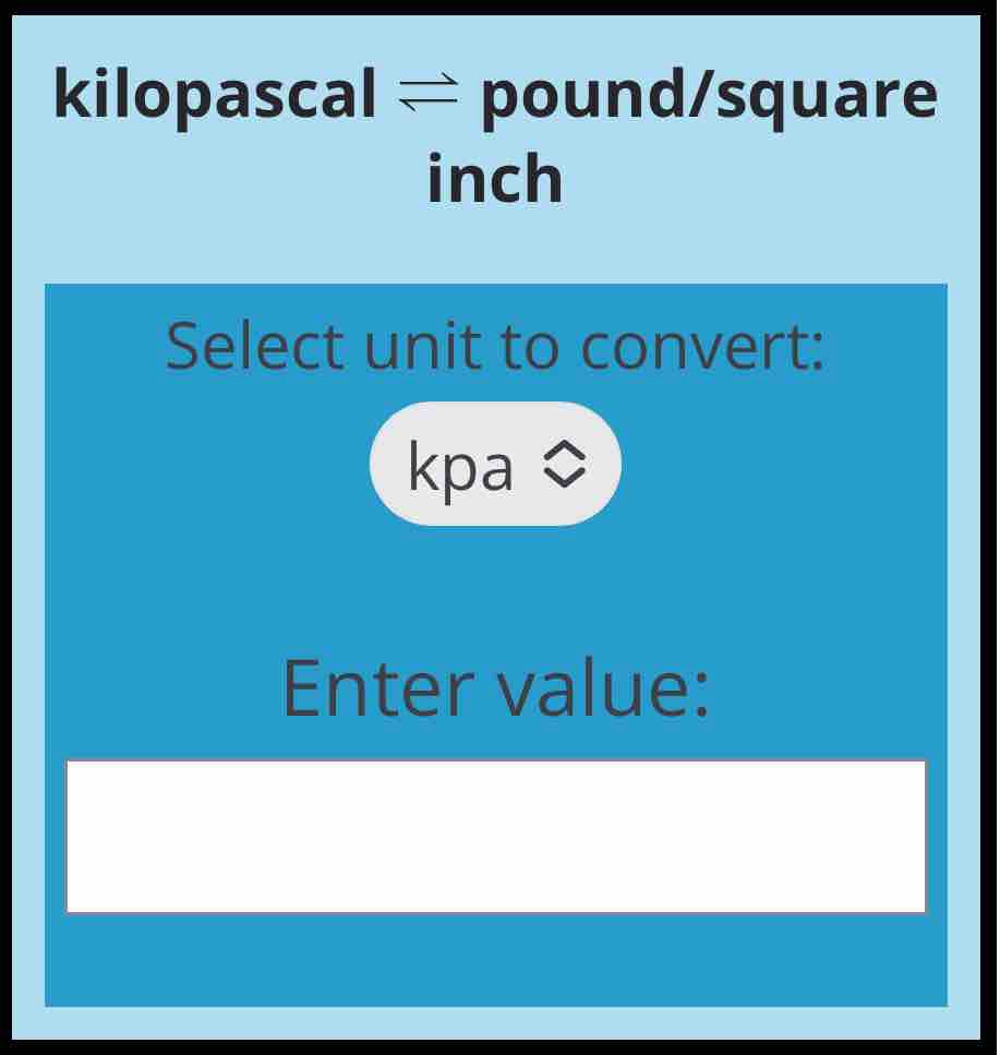 Kpa To Psi | Pressure Conversion