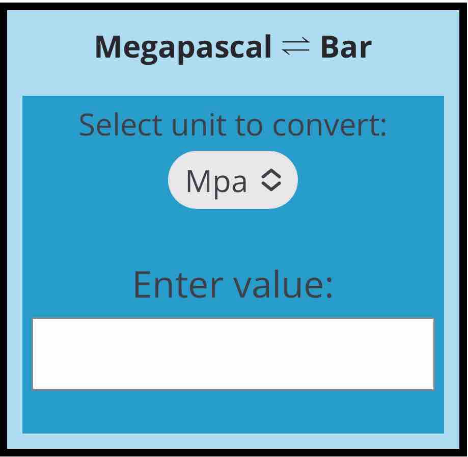 Mpa To Bar Pressure Conversion