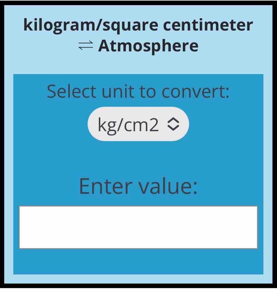 1 Kg Cm2 Atm