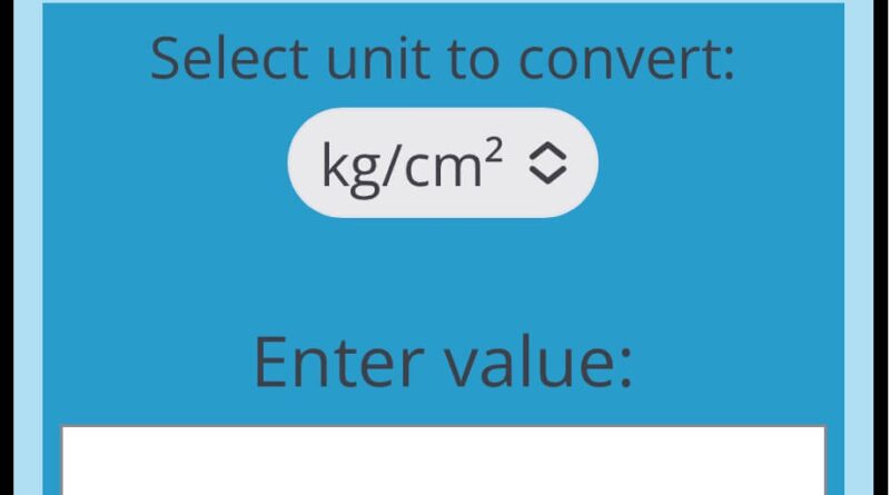 kg-cm2-to-fth2o-pressure-conversion