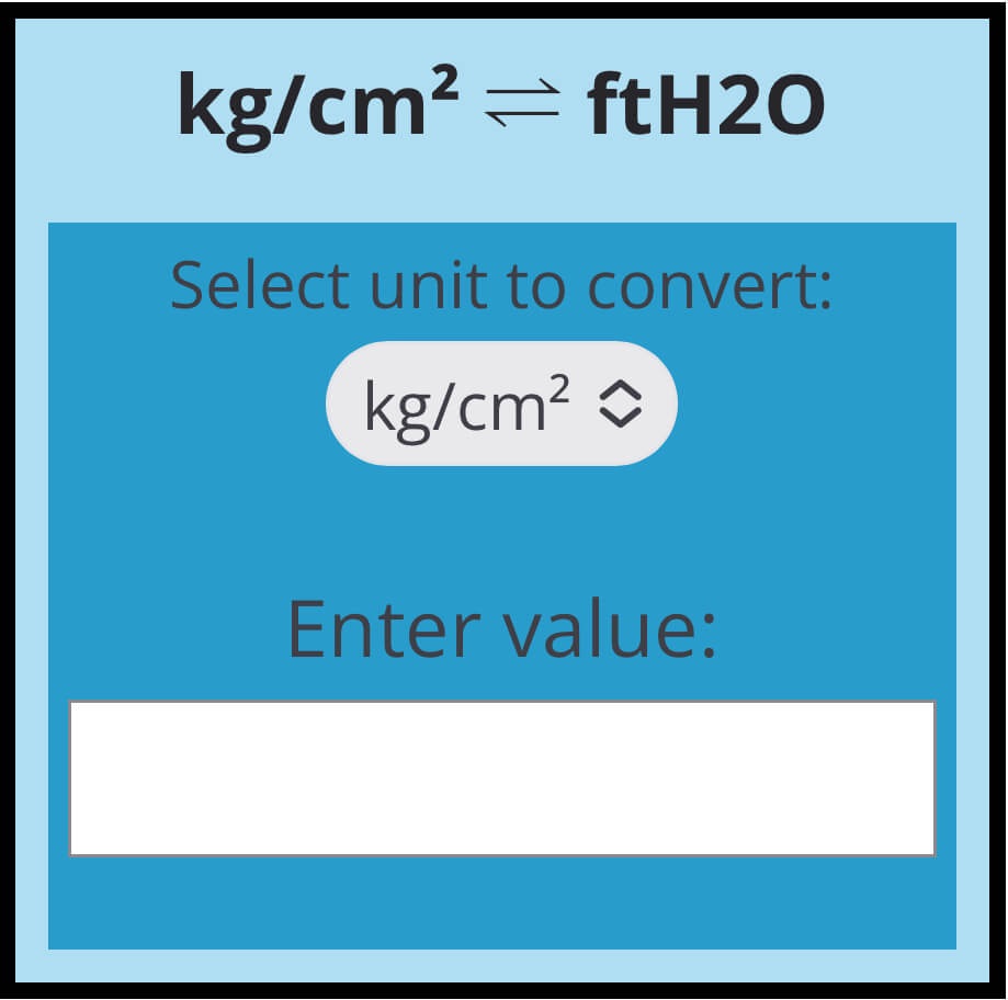 kg-cm2-to-fth2o-pressure-conversion