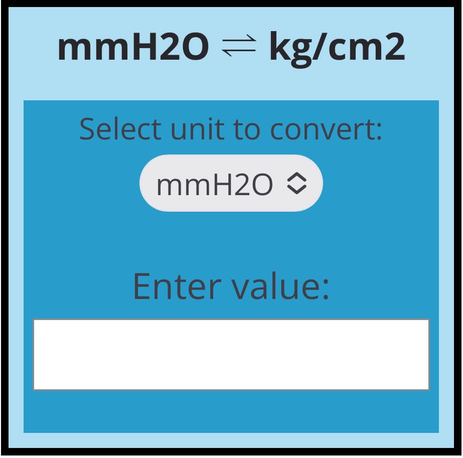 MmH2O To Kg cm2 Pressure Conversion