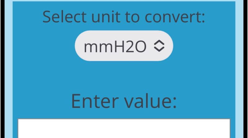 mmh2o to fth2o