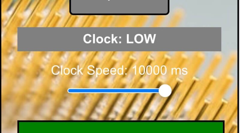 Simulated T Flip-Flop with low-level trigger, showing T input, low clock signal, and toggling Q output during low state