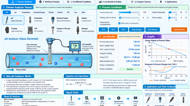 Analyzer Sensors Simulator – Learn pH, DO, TOC & Gas Analyzers