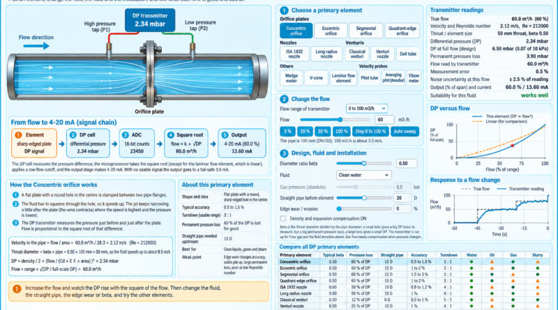 DP Flow Measurement Simulator – Learn All Primary Elements