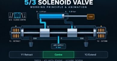 5/3 Solenoid Valve Working Animation & Pneumatic Simulator