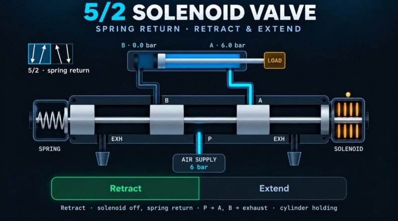 5/2 Solenoid Valve Working Principle & Animation