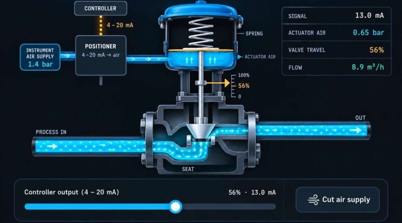 Air-Fail-Close Control Valve Simulator – Working Animation