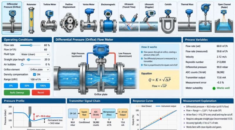Flow Instrument Simulator – Interactive Flow Measurement